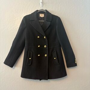 Ann Taylor LOFT black double breasted wool blend gold
Accent peacoat jacket sz 6